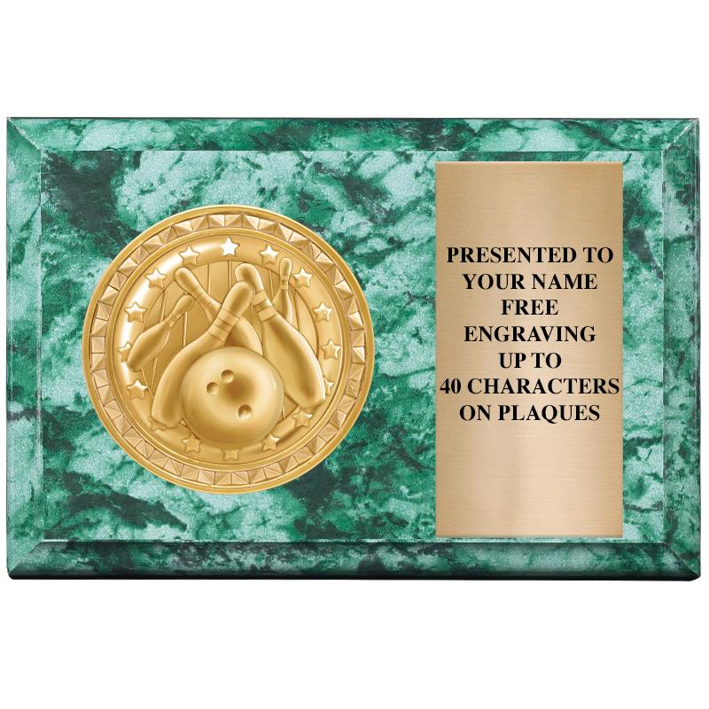 6" X 4" GREEN MBL INSERT PLQ