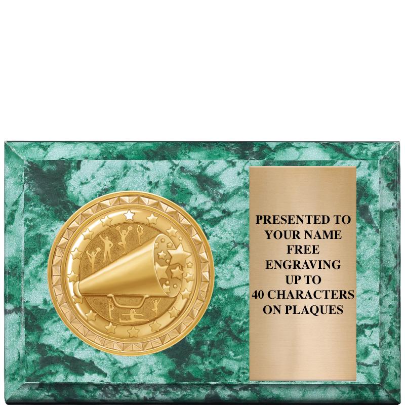 6" X 4" GREEN MBL INSERT PLQ