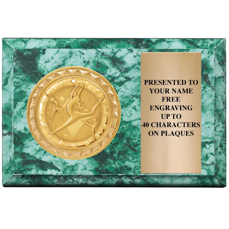 6" X 4" GREEN MBL INSERT PLQ