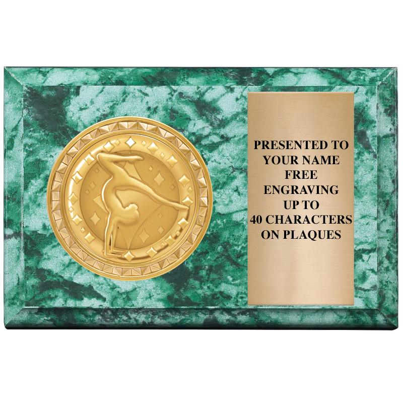 6" X 4" GREEN MBL INSERT PLQ