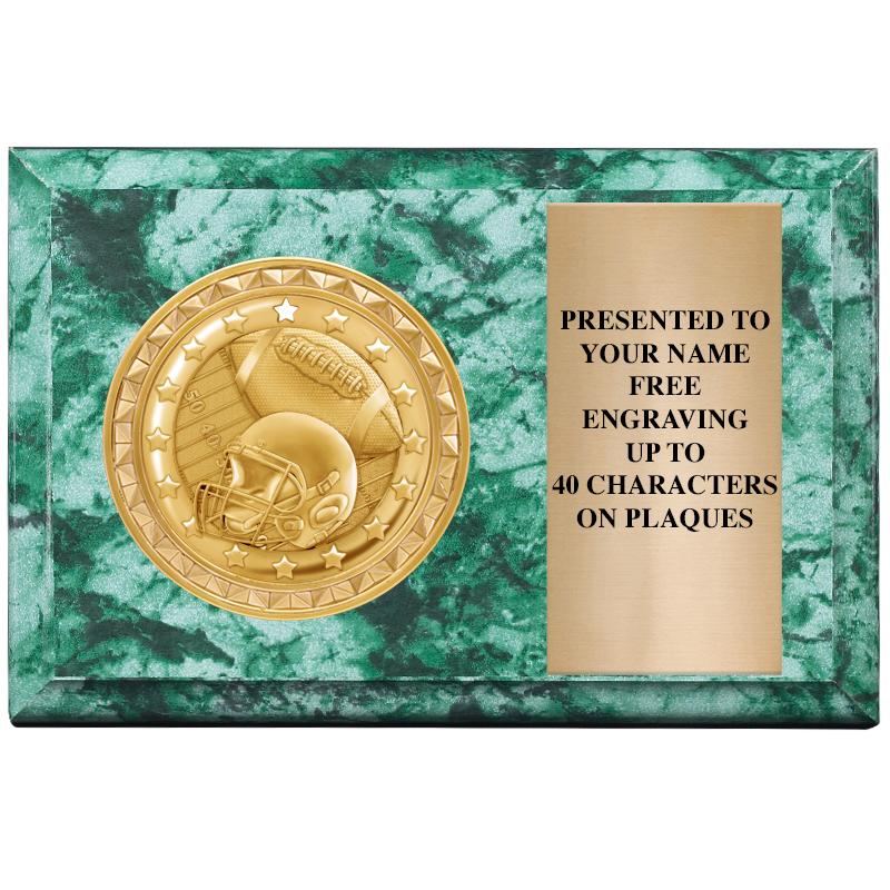 6" X 4" GREEN MBL INSERT PLQ