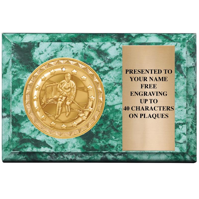 6" X 4" GREEN MBL INSERT PLQ