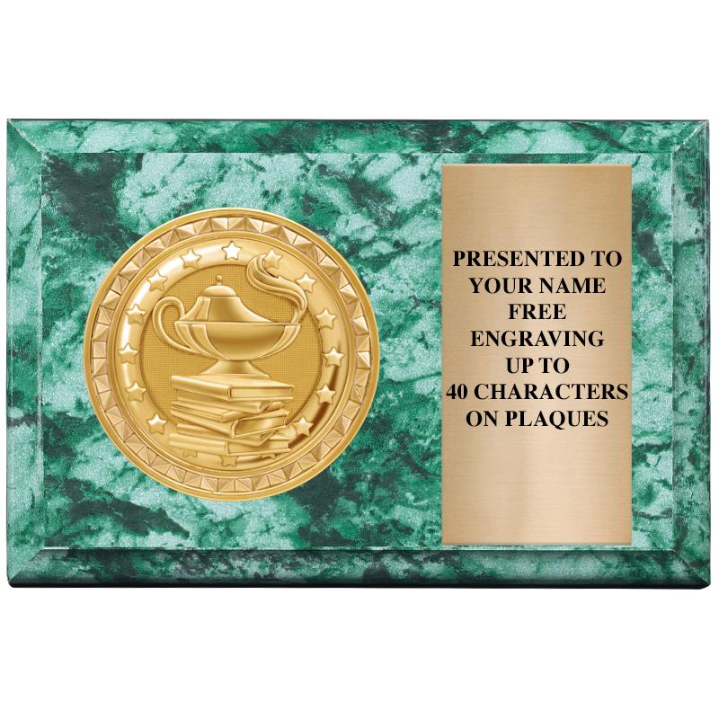 6" X 4" GREEN MBL INSERT PLQ