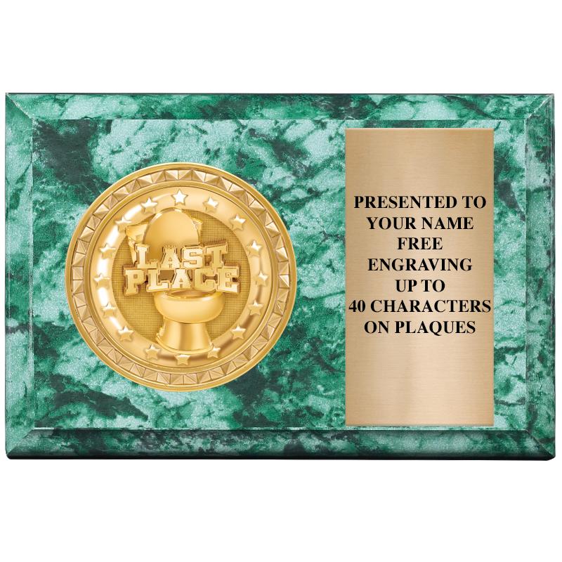 6" X 4" GREEN MBL INSERT PLQ