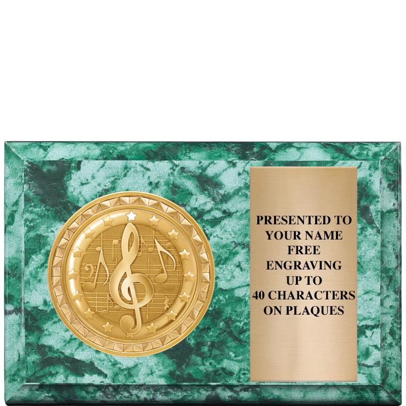 6" X 4" GREEN MBL INSERT PLQ