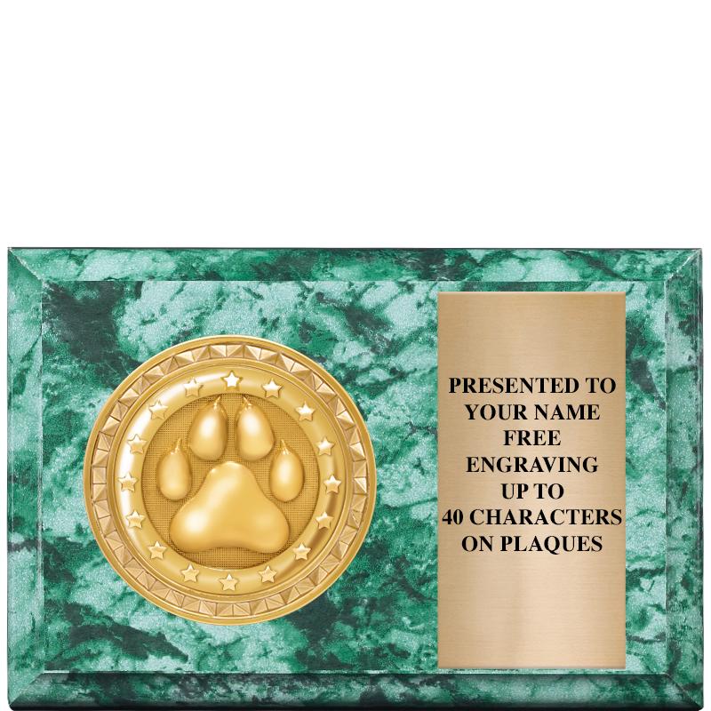 6" X 4" GREEN MBL INSERT PLQ