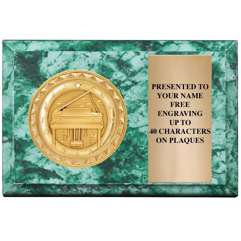 6" X 4" GREEN MBL INSERT PLQ