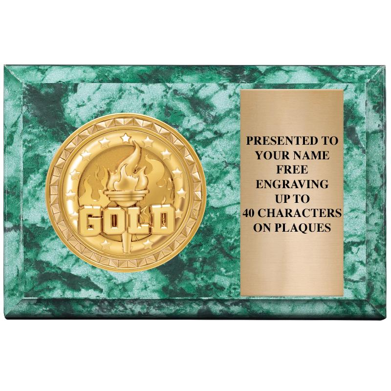 6" X 4" GREEN MBL INSERT PLQ