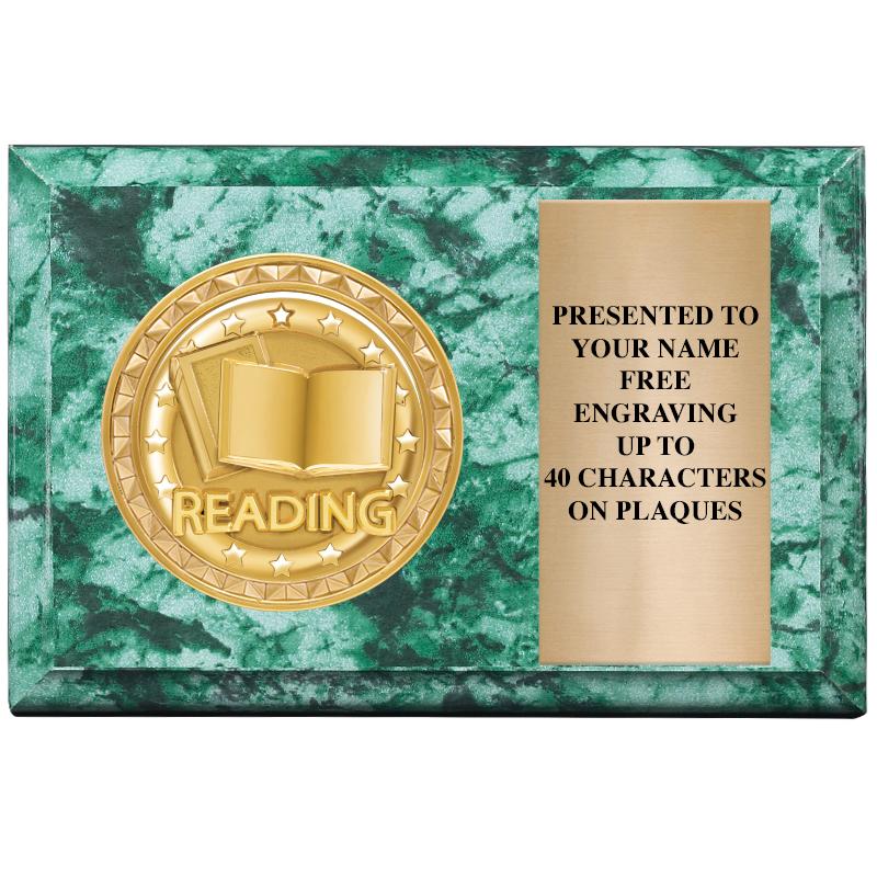 6" X 4" GREEN MBL INSERT PLQ