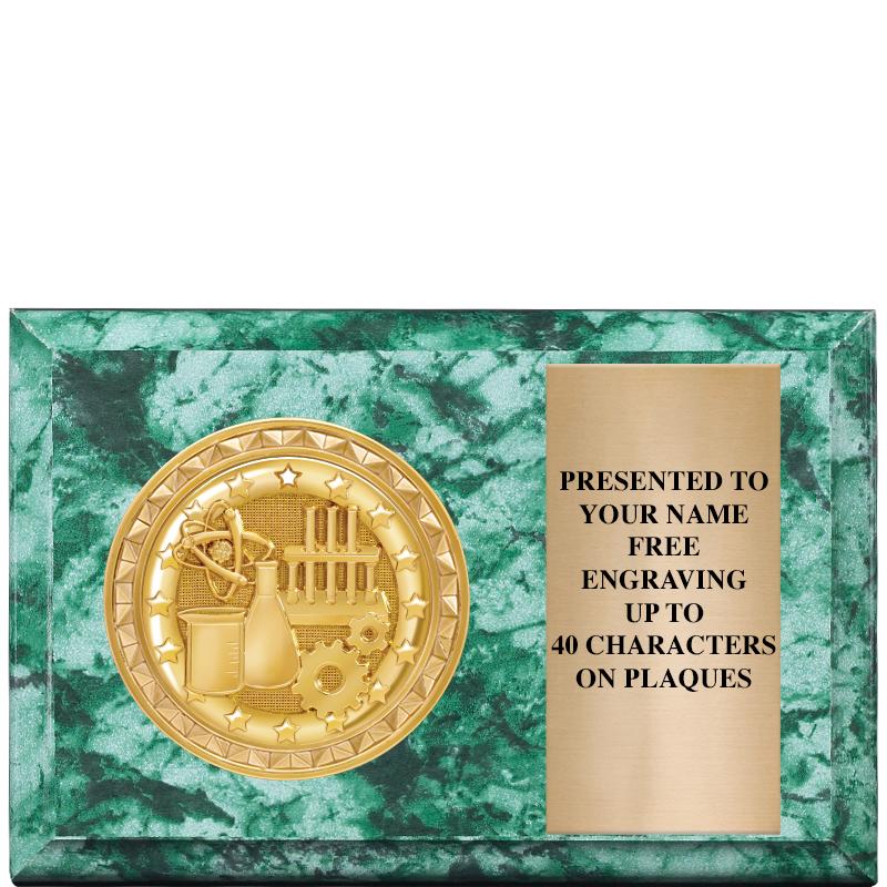 6" X 4" GREEN MBL INSERT PLQ