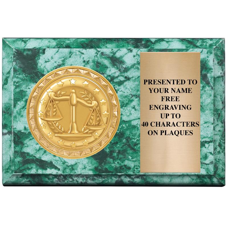 6" X 4" GREEN MBL INSERT PLQ