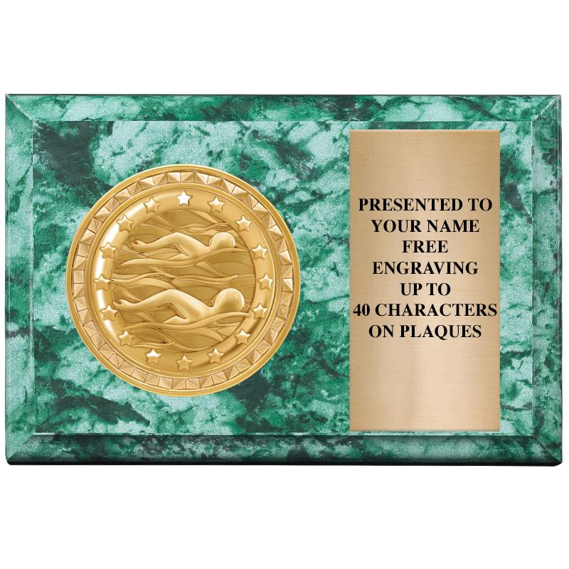 6" X 4" GREEN MBL INSERT PLQ