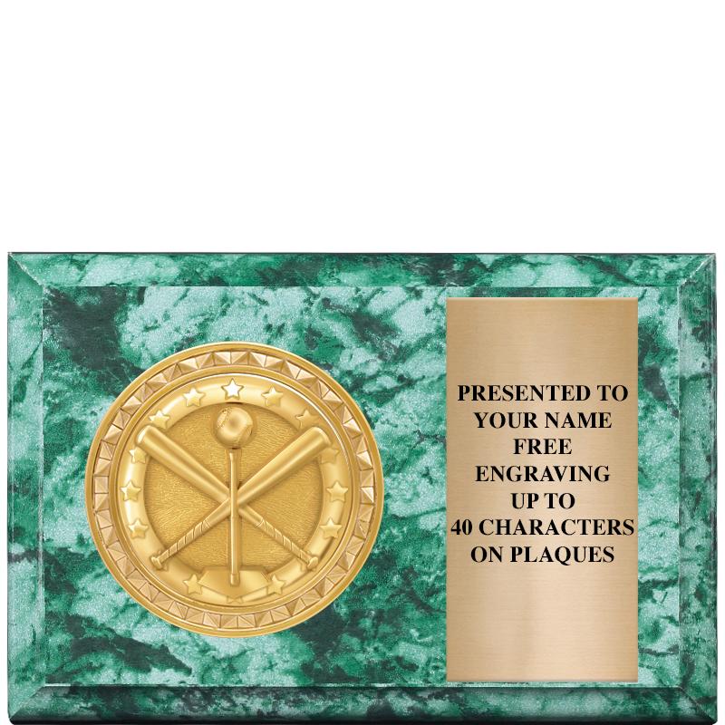 6" X 4" GREEN MBL INSERT PLQ