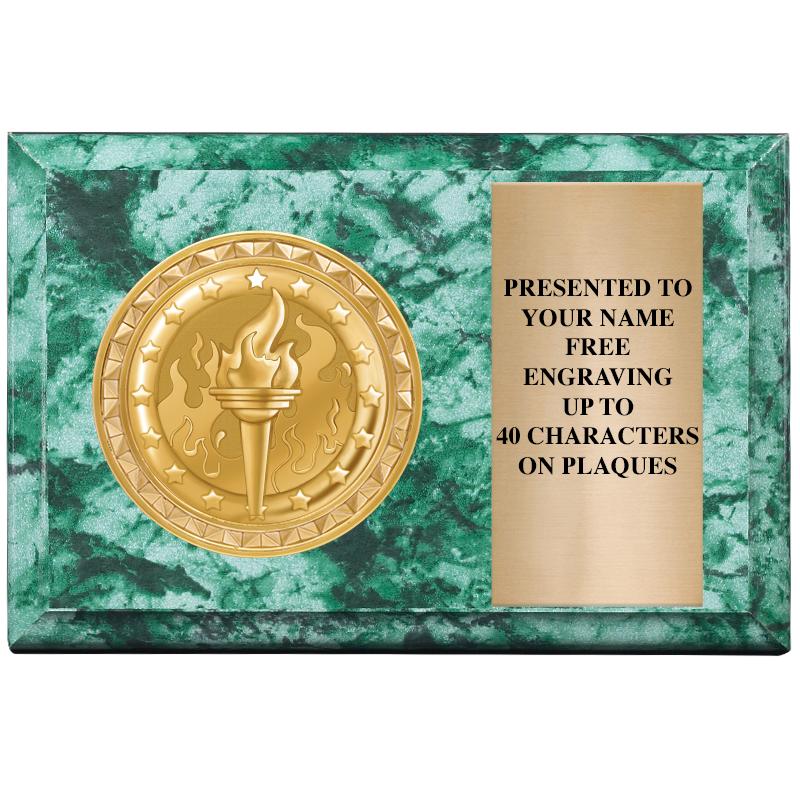 6" X 4" GREEN MBL INSERT PLQ