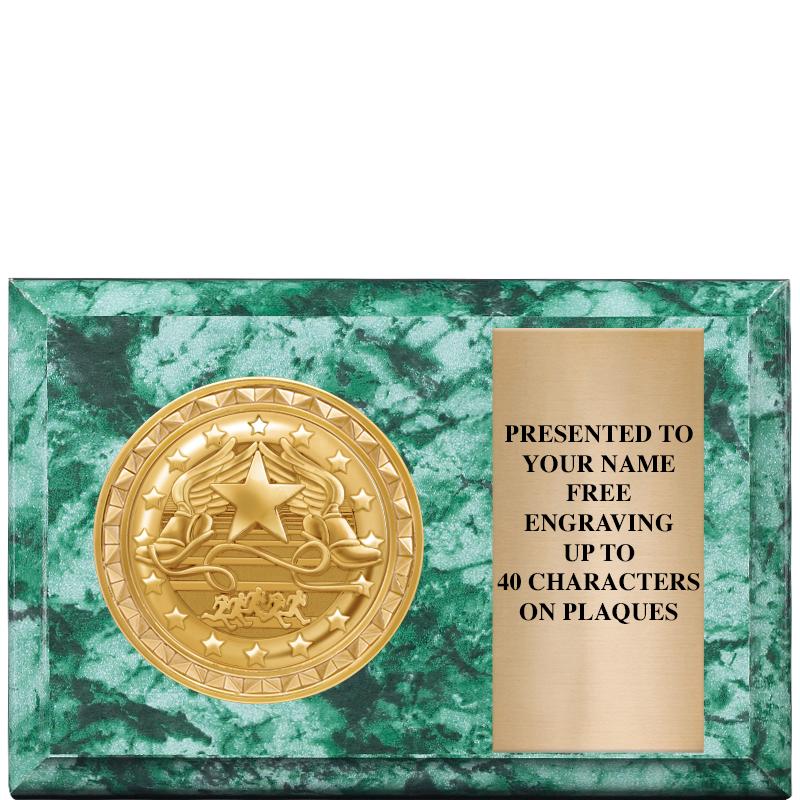 6" X 4" GREEN MBL INSERT PLQ