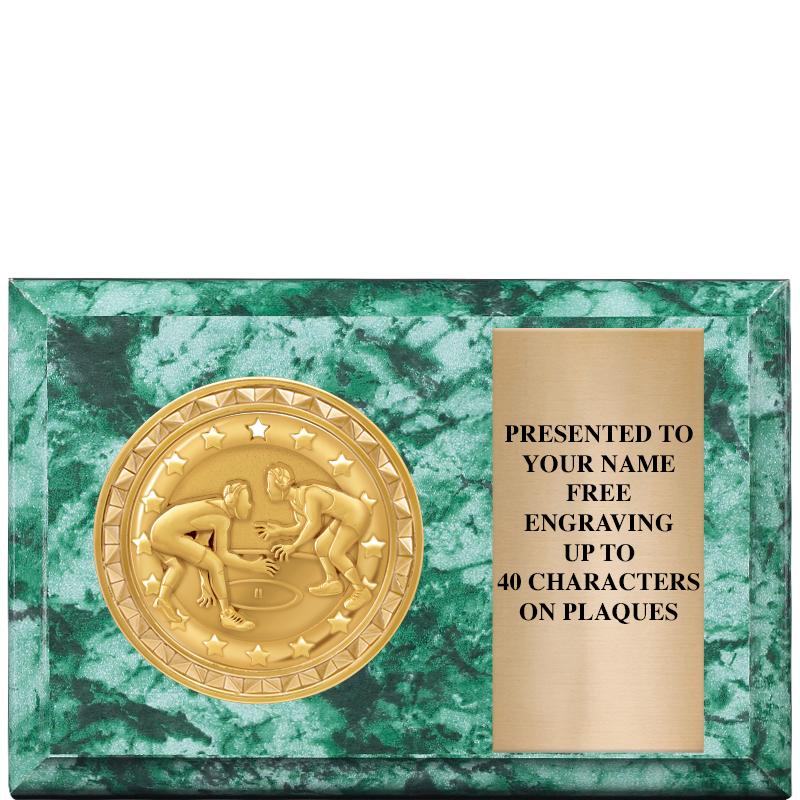 6" X 4" GREEN MBL INSERT PLQ