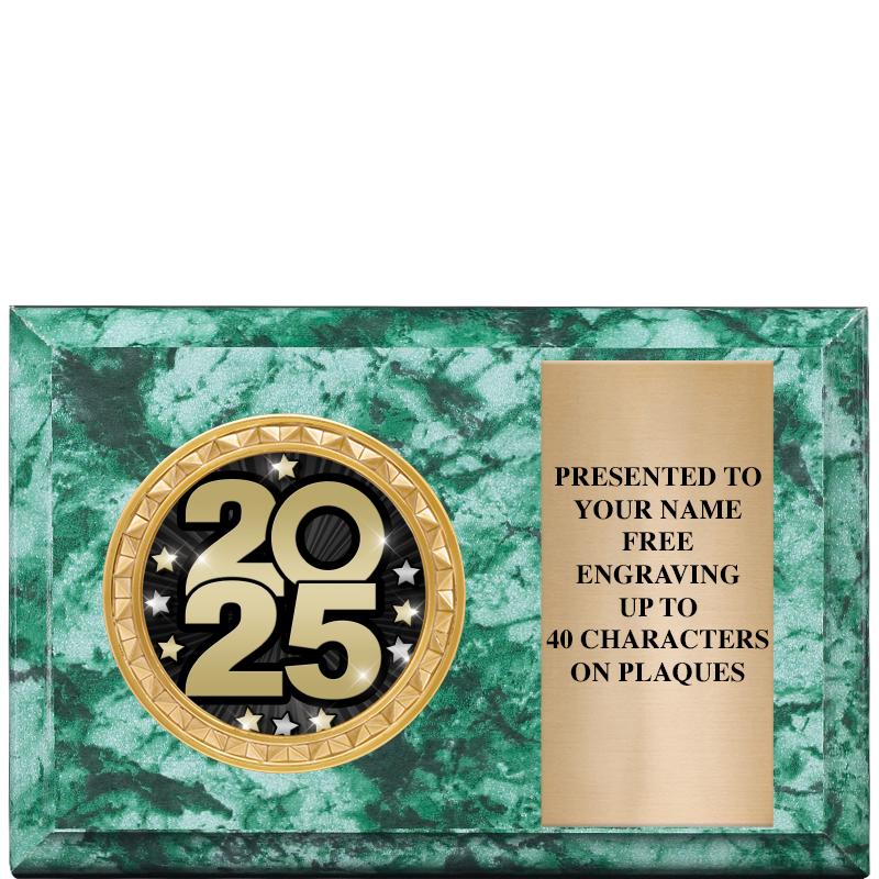 6" X 4" GREEN MBL INSERT PLQ