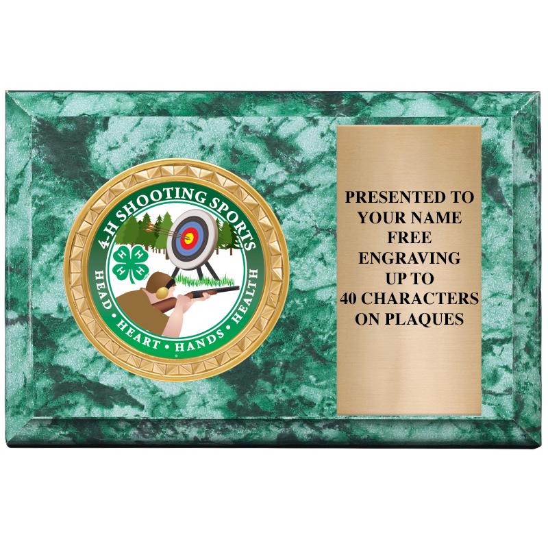 6" X 4" GREEN MBL INSERT PLQ