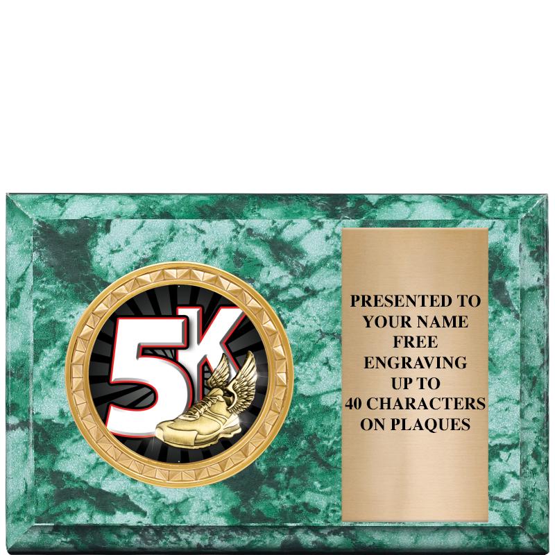 6" X 4" GREEN MBL INSERT PLQ