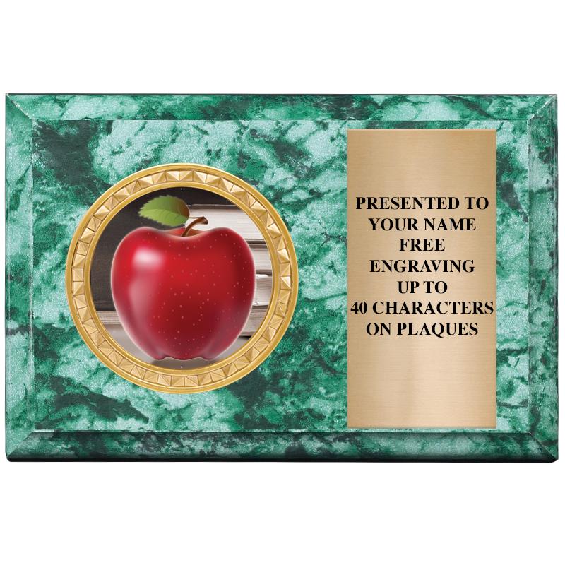 6" X 4" GREEN MBL INSERT PLQ