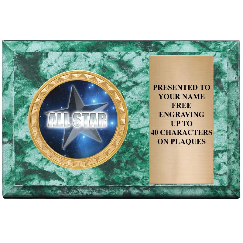 6" X 4" GREEN MBL INSERT PLQ