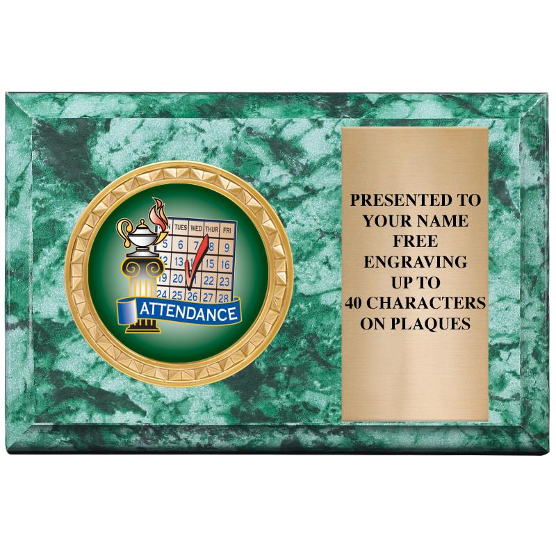 6" X 4" GREEN MBL INSERT PLQ