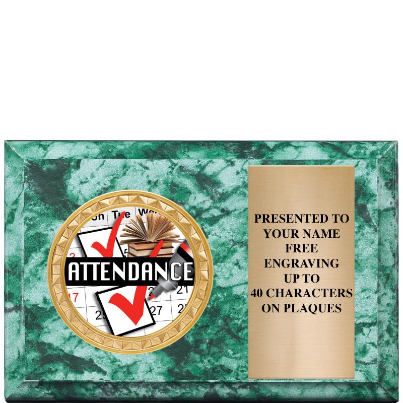 6" X 4" GREEN MBL INSERT PLQ