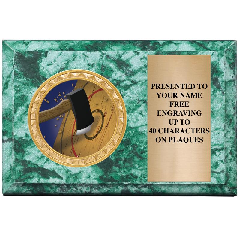 6" X 4" GREEN MBL INSERT PLQ