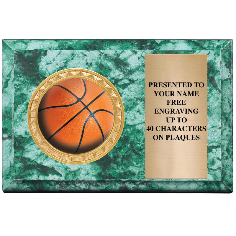 6" X 4" GREEN MBL INSERT PLQ