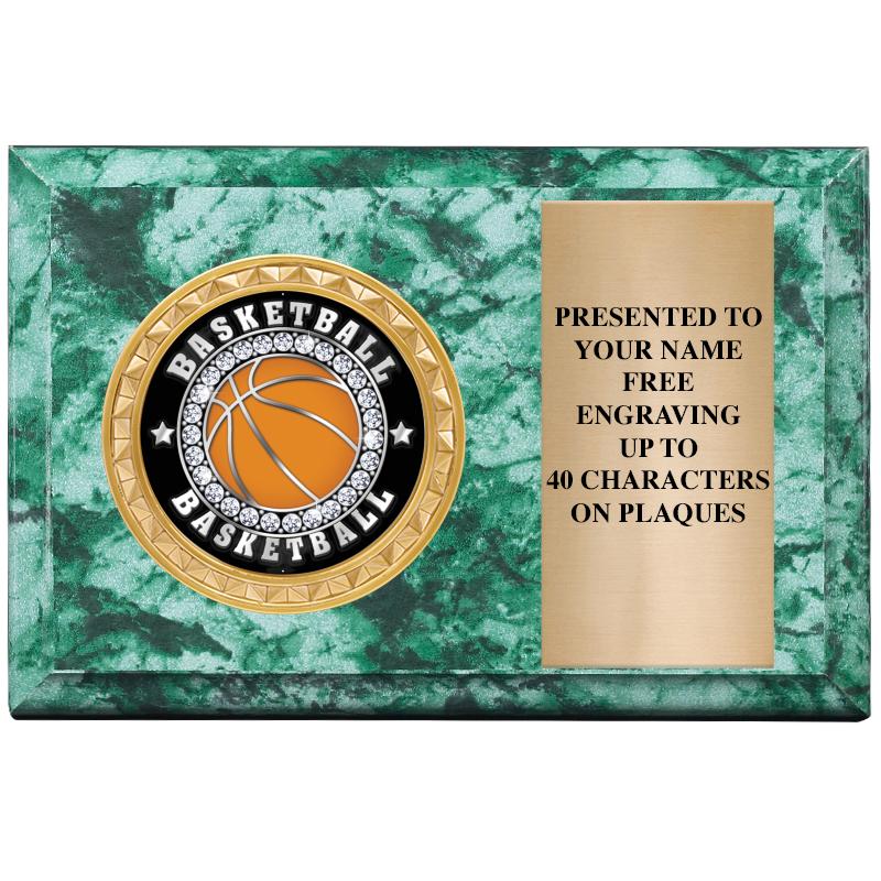 6" X 4" GREEN MBL INSERT PLQ