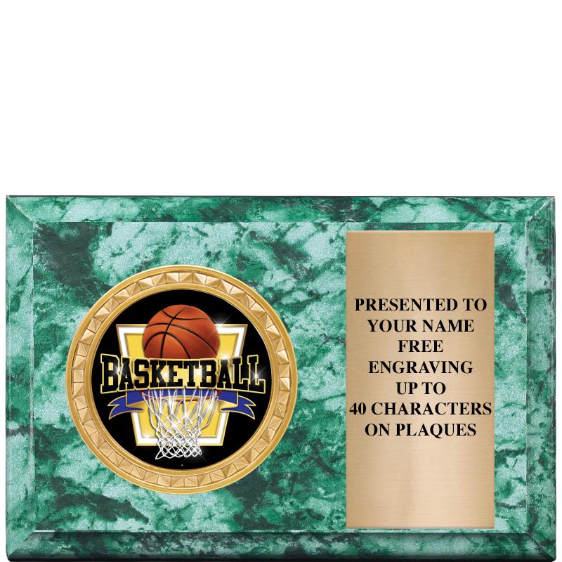 6" X 4" GREEN MBL INSERT PLQ