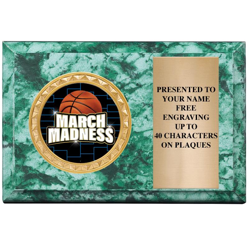 6" X 4" GREEN MBL INSERT PLQ