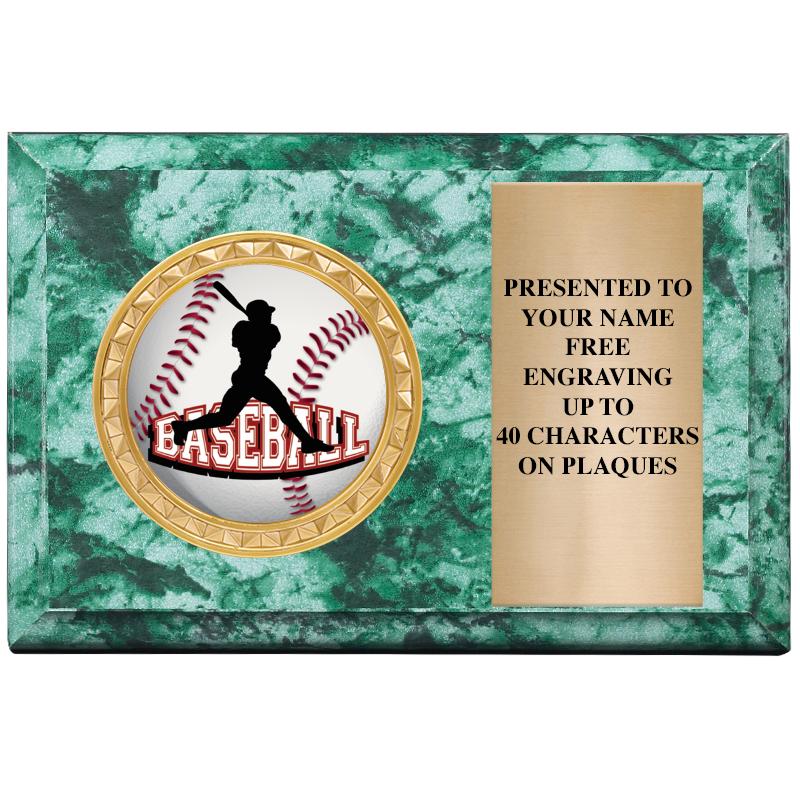 6" X 4" GREEN MBL INSERT PLQ