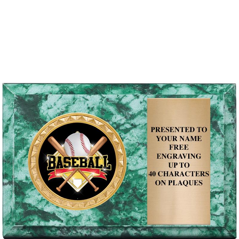 6" X 4" GREEN MBL INSERT PLQ