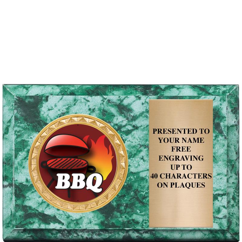 6" X 4" GREEN MBL INSERT PLQ