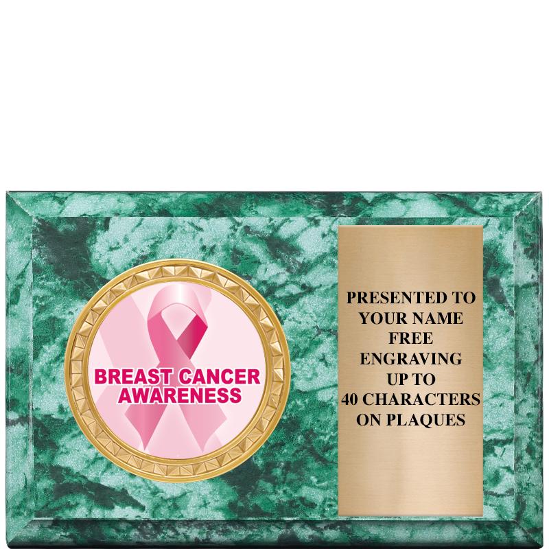 6" X 4" GREEN MBL INSERT PLQ