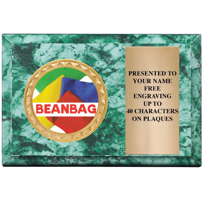 6" X 4" GREEN MBL INSERT PLQ