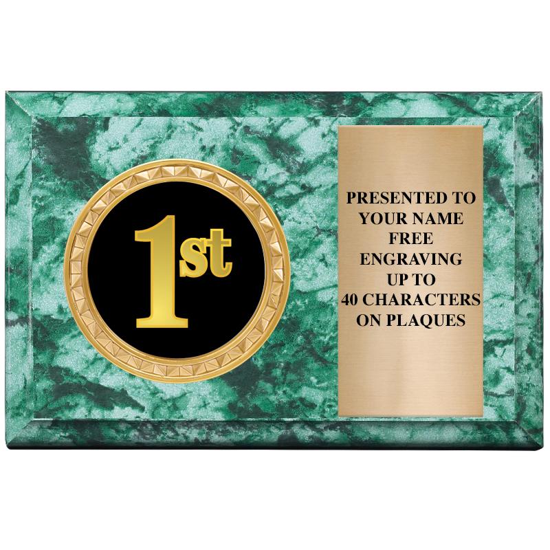 6" X 4" GREEN MBL INSERT PLQ