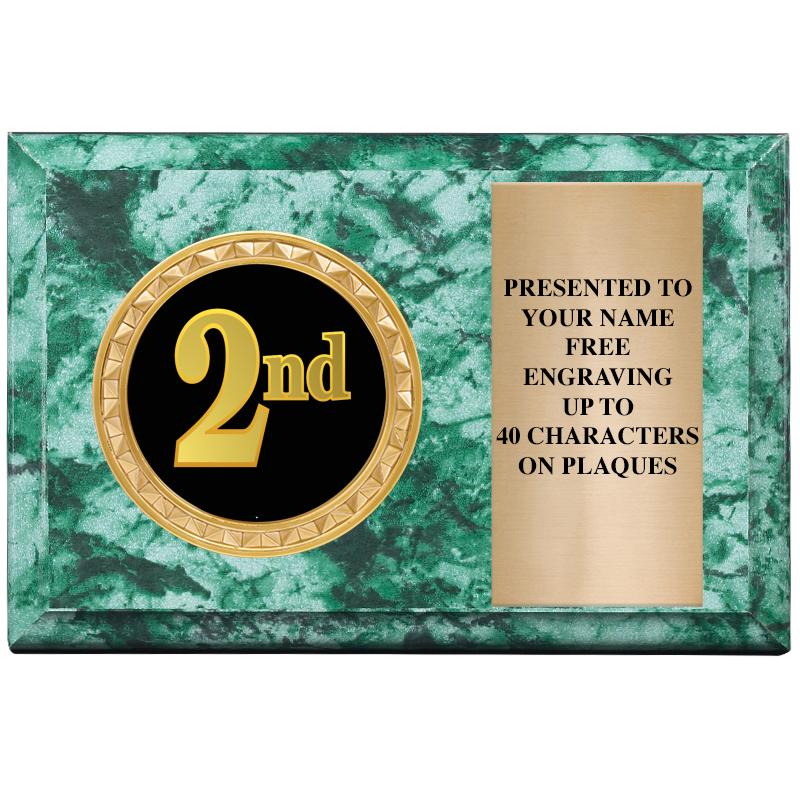 6" X 4" GREEN MBL INSERT PLQ