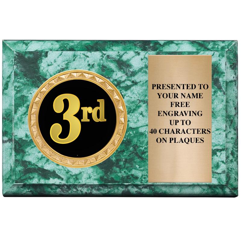 6" X 4" GREEN MBL INSERT PLQ