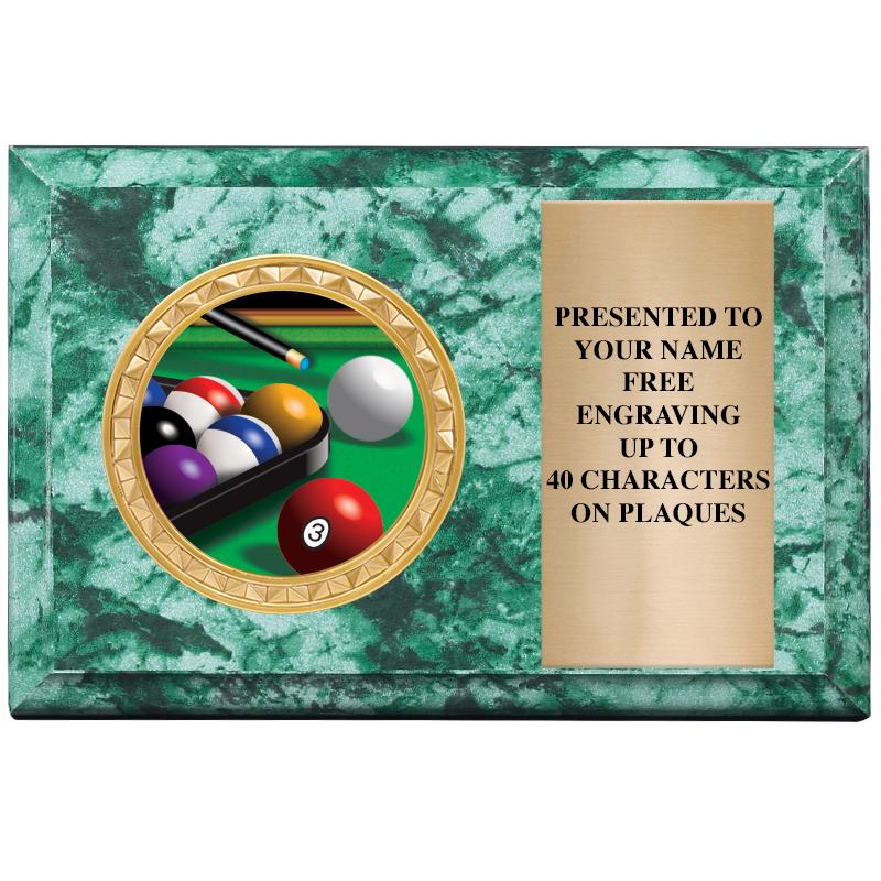 6" X 4" GREEN MBL INSERT PLQ