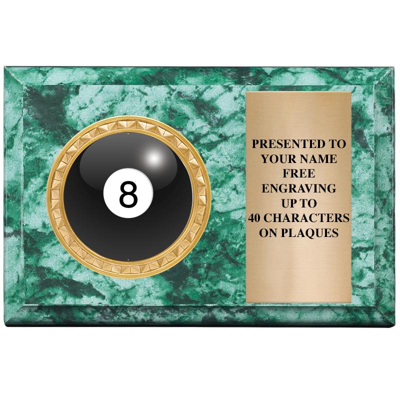 6" X 4" GREEN MBL INSERT PLQ