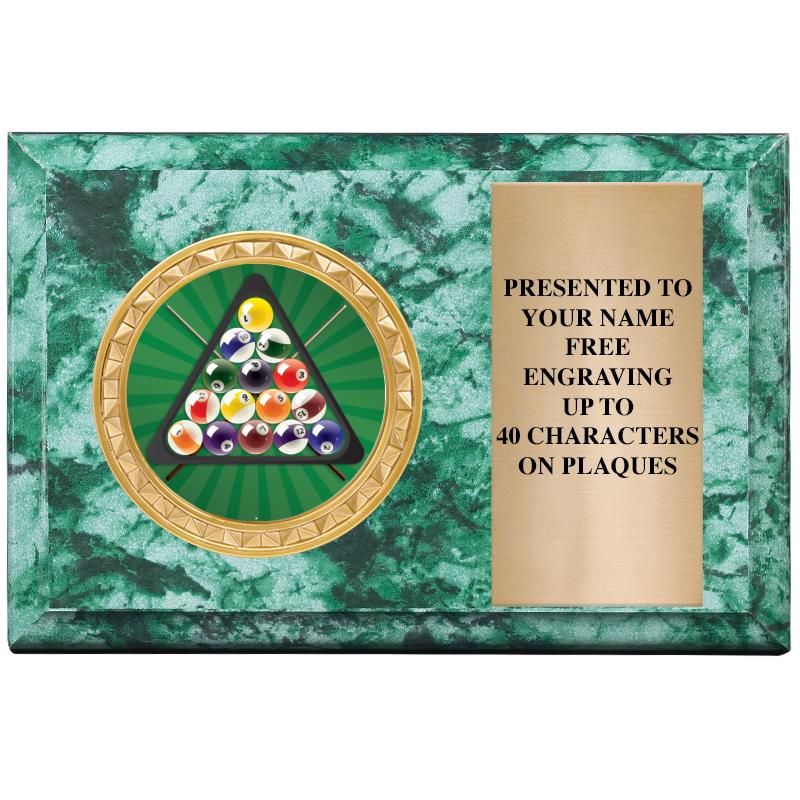 6" X 4" GREEN MBL INSERT PLQ