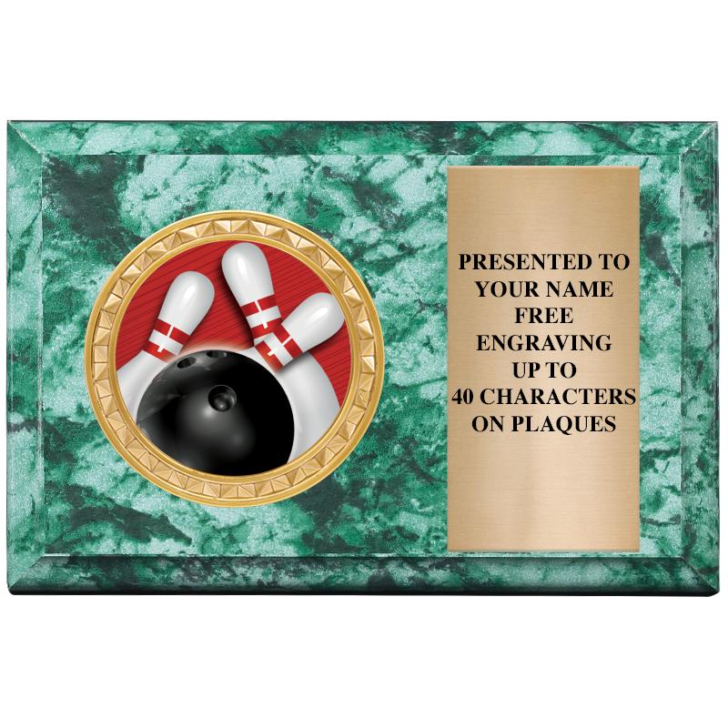 6" X 4" GREEN MBL INSERT PLQ