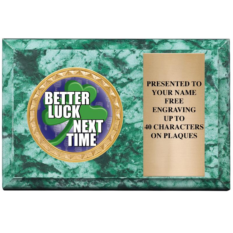 6" X 4" GREEN MBL INSERT PLQ