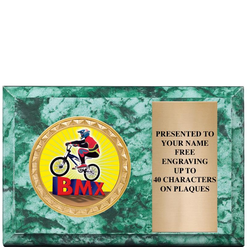 6" X 4" GREEN MBL INSERT PLQ