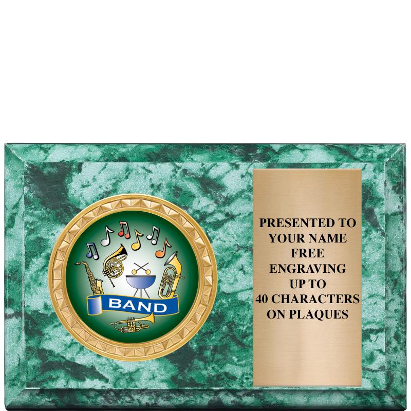 6" X 4" GREEN MBL INSERT PLQ