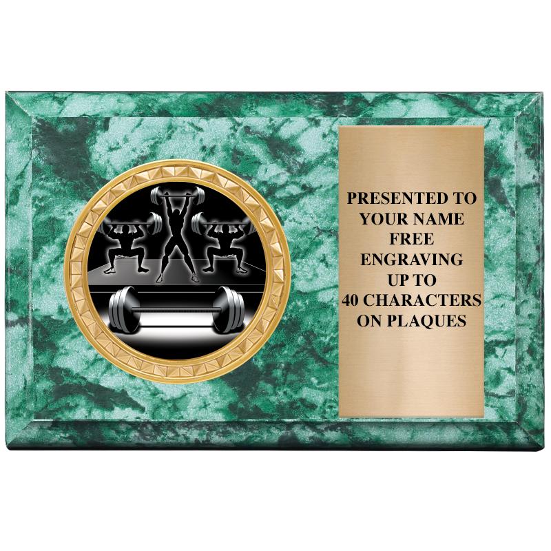 6" X 4" GREEN MBL INSERT PLQ