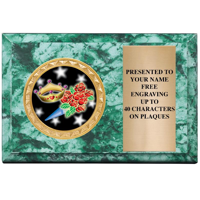 6" X 4" GREEN MBL INSERT PLQ