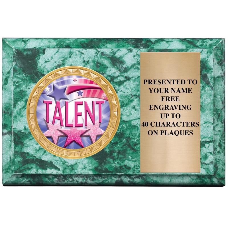 6" X 4" GREEN MBL INSERT PLQ